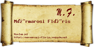 Mármarosi Flóris névjegykártya